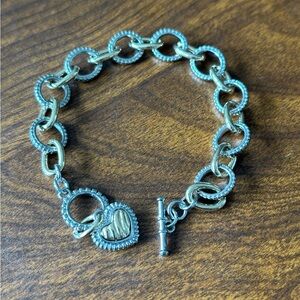 Two Tone Chain Link Toggle Bracelet NWOT